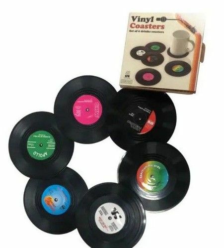 レコード型 プラスチックコースター 6枚組
