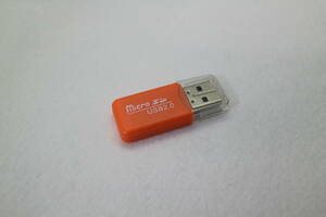 micro SD USB カードリーダー USB2.0 オレンジ ② 送料84円～