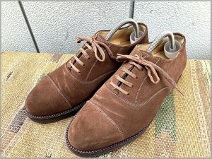 *GIORGIO ARMANIjoru geo Armani Italy made suede cap tu shoes size 6.5* inspection Vintage 80s 90s leather shoes old clothes 