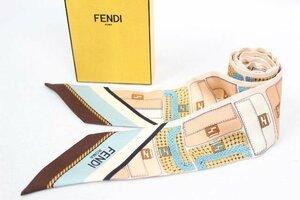 フェンディ FENDI バケット柄 リボン スカーフ [5×117cm]　 P55