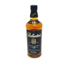 【5-40】Ballantines バランタイン 12年 旧 ブルーラベル 丸ボトル 40% 700ml 古酒 未開栓