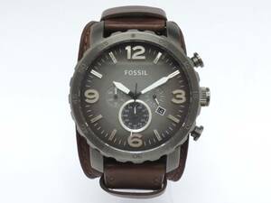 【5-25】 FOSSIL フォッシル JR1424 クロノグラフ クォーツ 革ベルト メンズ腕時計 USED 電池切れ 動作未確認
