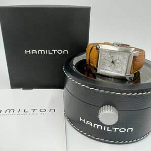 ◆ハミルトン HAMILTONトレント ムーンフェイズ メンズ腕時計 稼働品 クオーツ 箱付◆の画像1