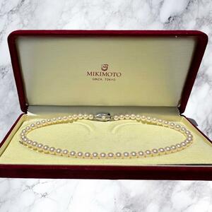 ★花珠級★MIKIMOTO ミキモト　照り抜群　パールネックレス　アコヤ真珠　あこや　Mチャーム　pearl　necklace