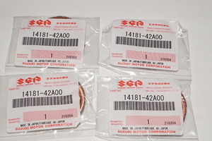 スズキ純正部品 14181-42A00 マフラーガスケット 34x43 4個セット Muffler gasket Genuine parts 送料込 4X-5052 バンバン200 バンバン200F