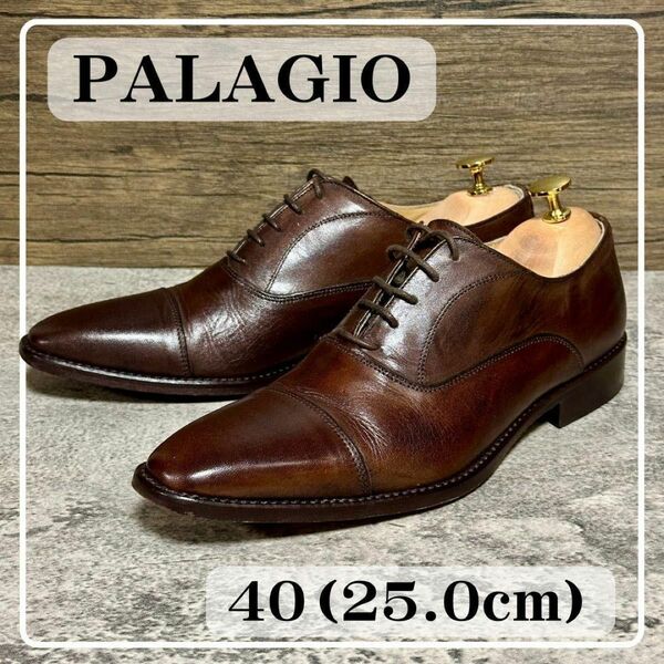 【1点限定】PALAGIO ビジネスシューズ 革靴 PL1659 ブラウン