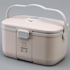 LRM1539* first-aid kit stylish sewing box sewing high capacity lovely make-up box medicine box steering wheel white BOX cosme box 