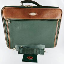【大容量】 Samsonite サムソナイト ハンドバッグ 仕事鞄 グリーン系 書類鞄 メンズ ヴィンテージ ハンド トート 鞄 ブリーフケース_画像1