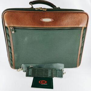 【大容量】 Samsonite サムソナイト ハンドバッグ 仕事鞄 グリーン系 書類鞄 メンズ ヴィンテージ ハンド トート 鞄 ブリーフケース