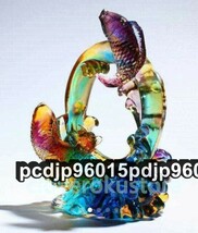 人気美品 魚瑠璃工芸品装飾品水晶置物_画像1