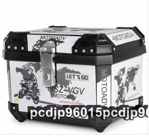 新品★ 高品質■リアボックス 45L ブラック トップケース 大容量 ツーリング バックレスト装備