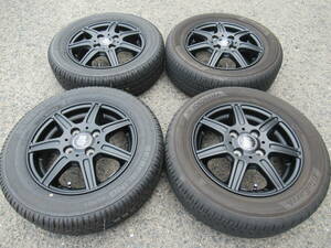 中古タイヤ☆165/65-13 165/65R13 マナレイ マットブラック 4J+42 100 4H アトレーワゴン エブリイワゴン ネイキッド等に☆