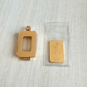  new goods virtue power head office 24 gold original gold in goto pendant top 10g frame removal and re-installation possibility Gold bar K24 ingot
