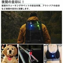 カラビナライト LED 2個セット コンパクト ペット 防水 ペットライト 目印 夜間 事故防止 【ブルー】_画像3