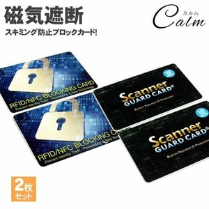2枚セット スキミング 防止 カード 防犯 ICカード クレジットカード IDカード 磁気遮断 磁気防止 セキュリティ 安心 安全 【Bタイプ】