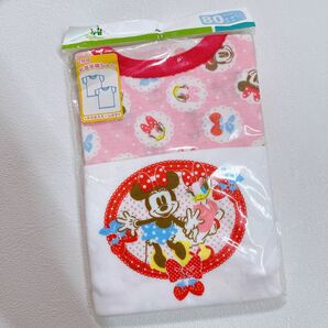 新品　80センチ ディズニー 　女児　半袖肌着　2枚組