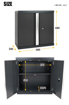 ウォールキャビネット 鍵付き 壁面収納 キャビネット 両開き 工具 W680×H680×D300 スチール製 収納 棚（個人様は追加送料）KIKAIYA_画像7