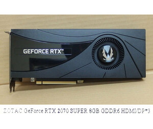 GPU340 ZOTAC GeForce RTX 2070 SUPER 8GB HDMIx1/DPx3 中古動作品