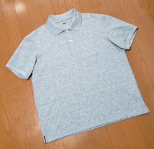  хорошая вещь! UNIQLO( Uniqlo ) рубашка-поло с коротким рукавом серый / размер L