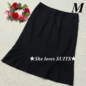 ★She loves SUITS★ 膝丈スカート　M 9号　黒系　即発送