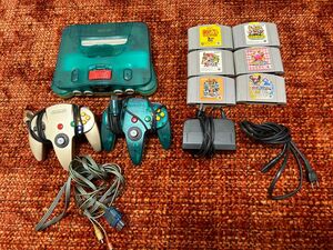 Nintendo64本体　カセット6本セット　クリアブルー　ゴールド　 任天堂