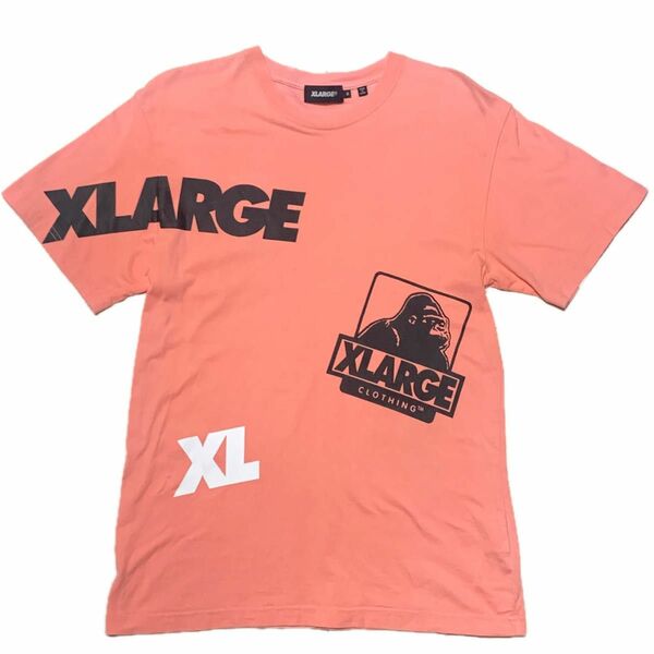エクストララージ XLARGE RANDOM PT Tシャツ　サーモンピンク M　L〜XL相当　ビッグシルエット　オーバーサイズ