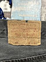 Vintage 先染め USA製 90s リーバイス Levi's 501 ブラックデニム デニムパンツ ジーンズ ヴィンテージ ボタン裏 520 当時モノ 10_画像3