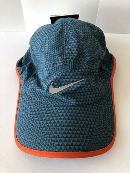 【新品　未使用】 NIKE RUUNNING CAP Blue Orange DRI-FIT ナイキ　ランニング　ゴルフ　テニス　キャップ　ブルー　オレンジ　【送料込】