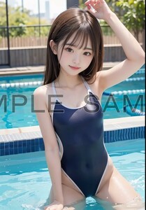 【 高画質 イラスト アート ポスター A4 】グラビア 美人 美女 写真 水着 巨乳 アイドル かわいい メイド コスプレ g-1049