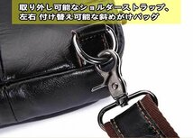 本革 ボディバッグメンズ ビジネスリュックメンズセンジャーバッグ メンズ 斜めがけ レザー おしゃれワンショルダーボディーバッグ_画像3