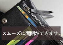 メンズ 財布 二つ折り財布 本革財布 折り財布 小銭入れ レザー大容量 カード 薄型財布 ウォレット プレゼント シンプル 父の日 ブラック_画像3