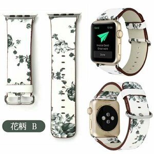 Apple Watch 対応 バンド PUレザー アップル ウォッチ 革 iwatchベルト アップルウォッチ 通用バンド 花柄 ベルト ☆花柄 B