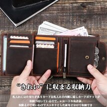メンズ 財布 本革 ファスナー 財布 二つ折り財布 大容量 名入れ 磁気 スキミング防止 YKKファスナー ポイントカード カードホルダー_画像2