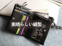 メンズ 財布 二つ折り財布 ミニ財布 薄い 薄型財布 小銭入れ レザー大容量 カードード本革財布 人気ギフト 男性 父の日 ブラック_画像5