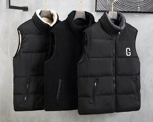 ベスト メンズ 新品 リバーシブル 両面着 フリース 秋冬服 前開き ジップアップ メンズ ジャケット アウトドア ★3色選択可/M~6XLサイズ