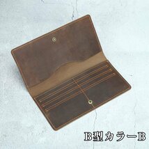 メンズ 財布 本革 二つ折り財布 長財布 カード入れ 多機能 大容量 レトロ 人気ギフト 男性 父の日 ☆3色選択/1点_画像9