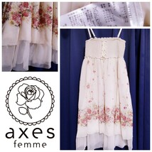 【送料込み】 axes femme アクシーズファム 2way チュールレースキャミワンピース 花柄 フラワー シースルー 姫系 ロリータ_画像1