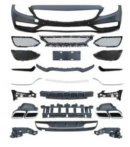 【業務価格】W205 前期 C63仕様 BODY KIT ボディーキット フロント ディフューザー AMGライン車用 メルセデスベンツ 社外品