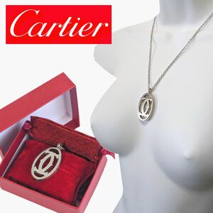 【Cartier】保存袋付 大ロゴ ネックレス カルティエ