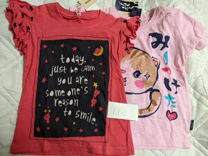 新品　110　 Tシャツ　カットソー　猫柄　2枚