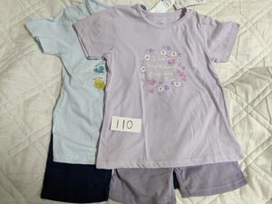 新品　110　パジャマ　 女の子 半袖Tシャツ 半袖　2着セット