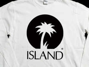 送込 ISLAND Records アイランドレコード♪ jamaica ロンT　長袖Tシャツ　白 Mサイズ