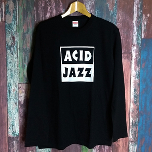 送込　ACID JAZZ　アシッドジャズ　ロンT　長袖Tシャツ　黒　XLサイズ