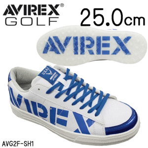 AVIREX GOLF ゴルフシューズ AVG2F-SH1【アヴィレックス】【ゴルフ】【スパイクレス】【ブルー】【25.0cm】