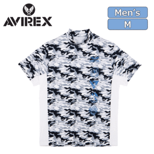AVIREX GOLF S/S ワッペン モックシャツ AVG3S-AP13【アヴィレックス】【ゴルフ】【半袖】【BlackCamo】【Mサイズ】【Wear】
