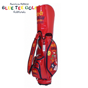 BLUE TEE GOLF HI HAWAII エナメル キャディバッグ 9型 BTG-CB020 【ブルーティーゴルフ】【レッド】【CaddyBag】