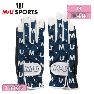 【レディース】M・U SPORTS 両手グローブ 703Q1804【MUスポーツ】【ネイビー】【Mサイズ】【GolfGlove】