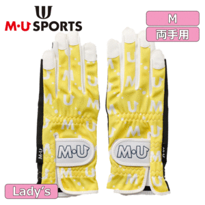 【レディース】M・U SPORTS 両手グローブ 703Q1804【MUスポーツ】【イエロー】【Mサイズ】【GolfGlove】