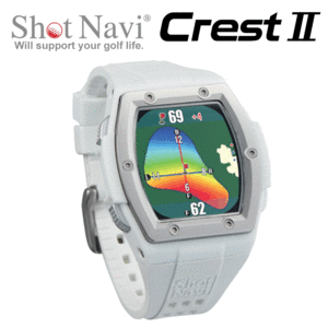 ShotNavi CREST II 【ショットナビ】【クレストツー】【クレスト2】【ゴルフ】【GPS】【距離測定器】【腕時計】【White】【GPS/測定器】