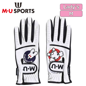 【レディース】M・U SPORTS トンネルモチーフ 両手グローブ 703J6800【MUスポーツ】【ホワイト】【Mサイズ】【GolfGlove】